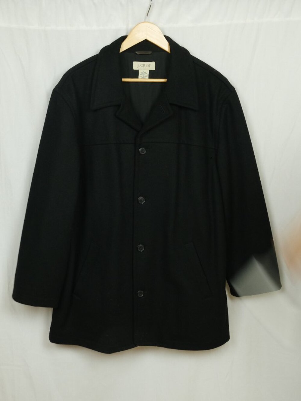 J. Crew Peacoat Wool Jacket Black Men's L Classic Style